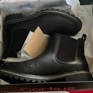 Corkys Sleek Black Chelsea Boots